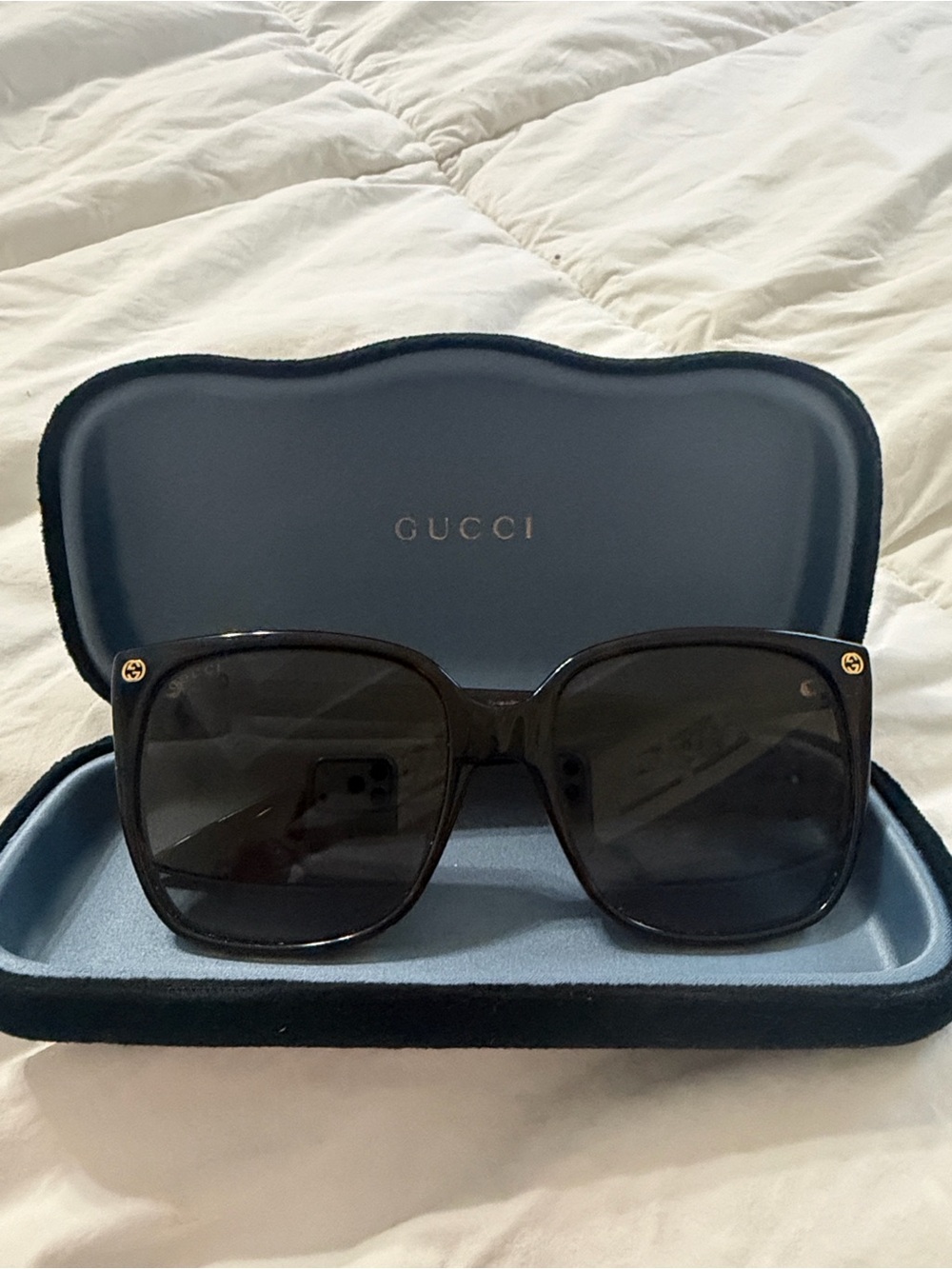 Gucci Black Sunglasses with Gold Accent